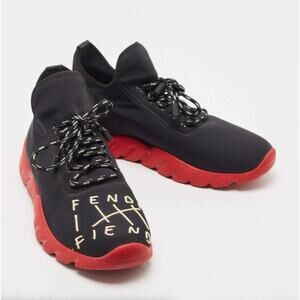 FENDI Fiend Roma Amor Sneakers Black Red Sz US 10